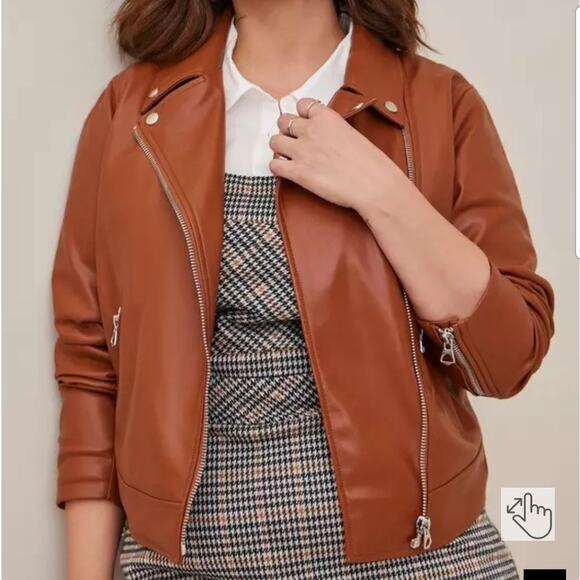 Torrid Faux Leather Asymmetrical Moto Jacket Womens 1X NEW Biker - Picture 1 of 13